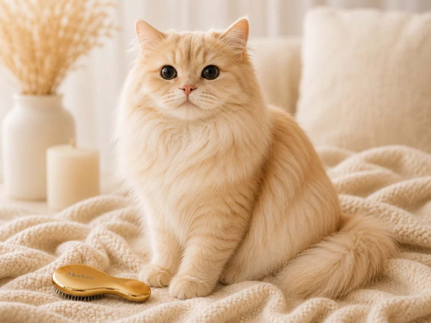 ふわふわの毛並みに整った猫