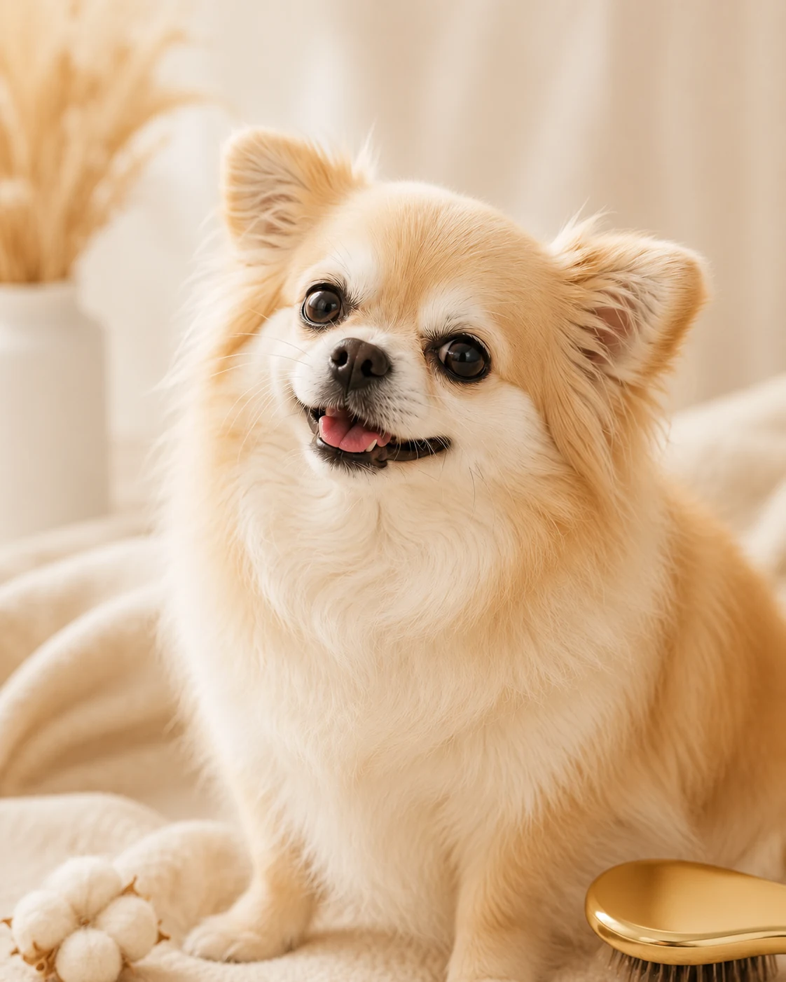 ふわふわに整った毛並みの犬